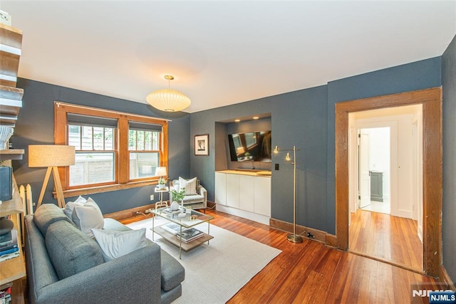 27 Nassau Rd, Montclair, NJ 07043 - living area with hardwood / wood-style floors and baseboards