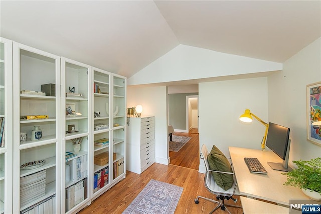 27 Nassau Rd, Montclair, NJ 07043 - office featuring vaulted ceiling and wood finished floors