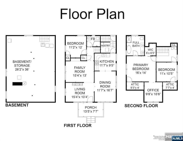 27 Nassau Rd, Montclair, NJ 07043 - floor plan / room layout
