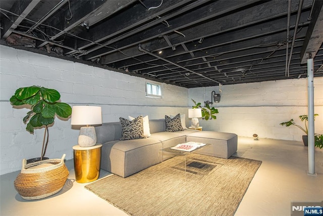 27 Nassau Rd, Montclair, NJ 07043 - living area featuring concrete flooring