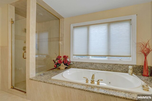 245 Forest Ave, Emerson, NJ 07630 - full bathroom with a stall shower and a whirlpool tub