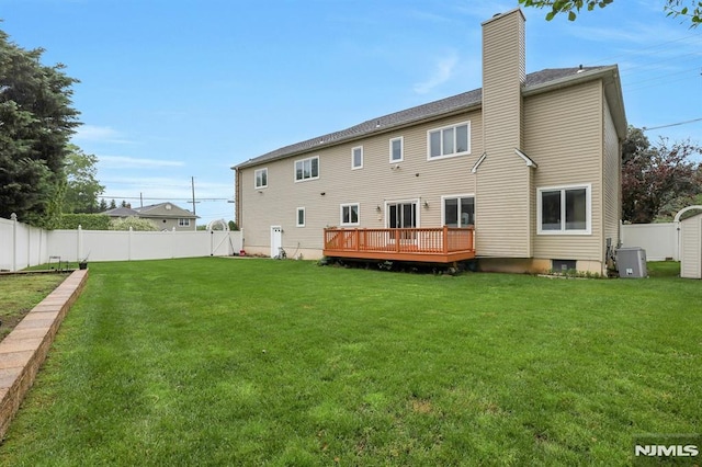 245 Forest Ave, Emerson, NJ 07630 - back of house featuring a chimney and a deck