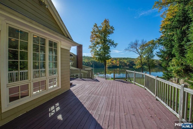 1 Brook Valley Ter, Kinnelon Borough, NJ 07405 - wooden deck featuring a water view