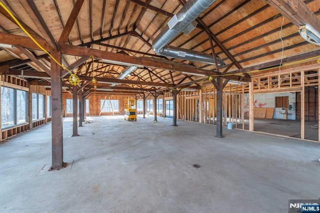 1 Brook Valley Ter, Kinnelon Borough, NJ 07405 - miscellaneous room with vaulted ceiling and concrete floors