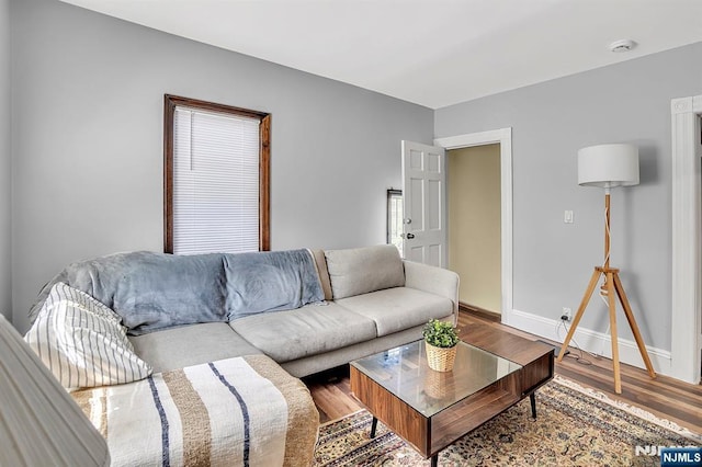 77 Myrtle Ave, Allendale, NJ 07401 - living area featuring wood finished floors and baseboards