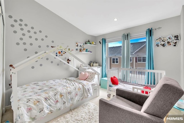 274 Roslyn Ct, West New York, NJ 07093 - carpeted bedroom with lofted ceiling