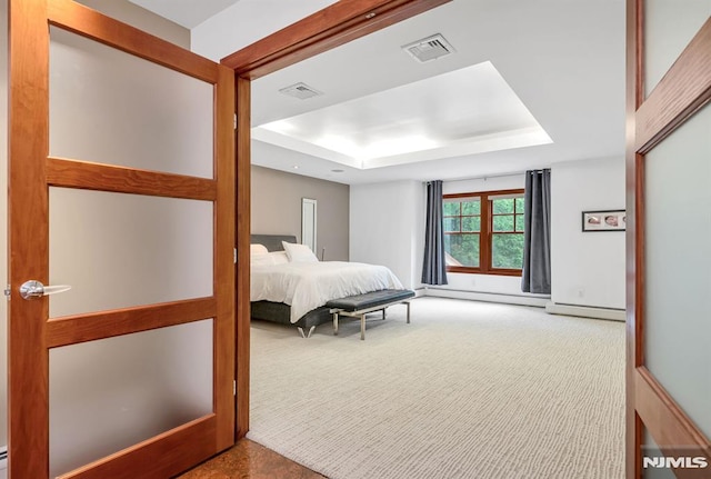 275 Gregory Rd, Franklin Lakes, NJ 07417 - carpeted bedroom with a tray ceiling