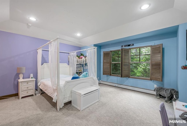 275 Gregory Rd, Franklin Lakes, NJ 07417 - carpeted bedroom with baseboard heating and recessed lighting