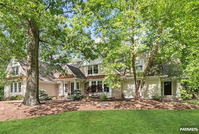 275 Gregory Rd, Franklin Lakes, NJ 07417 - view of front of property with a front yard, a porch, and brick siding