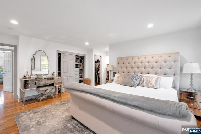 337 Vreeland Ave, Leonia, NJ 07605 - bedroom with wood finished floors, recessed lighting, a spacious closet, and a closet