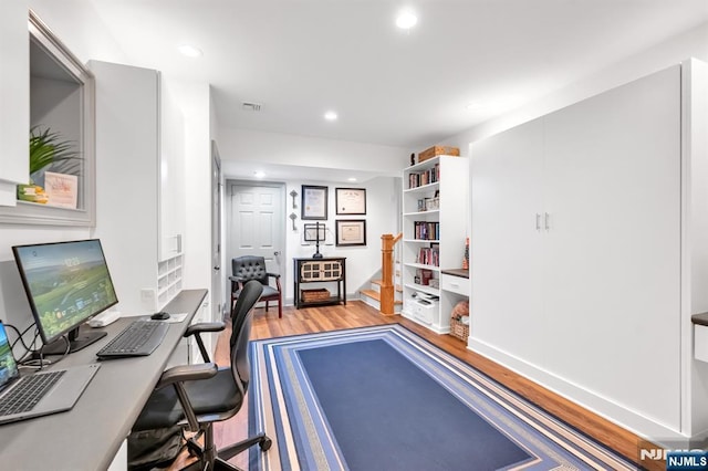 337 Vreeland Ave, Leonia, NJ 07605 - office area with light wood-style floors, recessed lighting, and baseboards