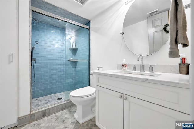 337 Vreeland Ave, Leonia, NJ 07605 - full bathroom featuring a shower stall, vanity, and toilet