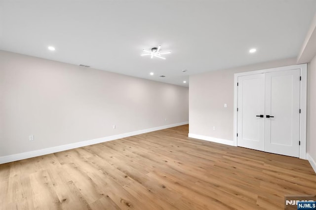 15 Monroe St, Garfield, NJ 07026 - basement featuring light wood-style floors, baseboards, and recessed lighting