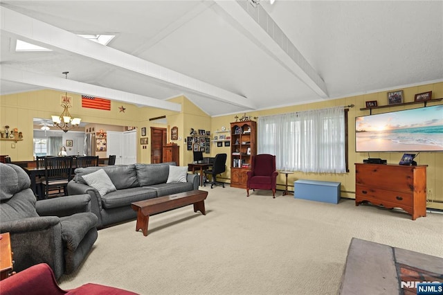 51 Sunrise Ter, Cedar Grove, NJ 07009 - carpeted living area with a chandelier, plenty of natural light, a desk, and baseboard heating