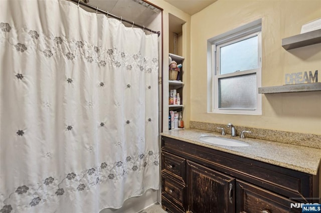 21 Berkeley Ave, Belleville, NJ 07109 - full bath with vanity and a shower with shower curtain