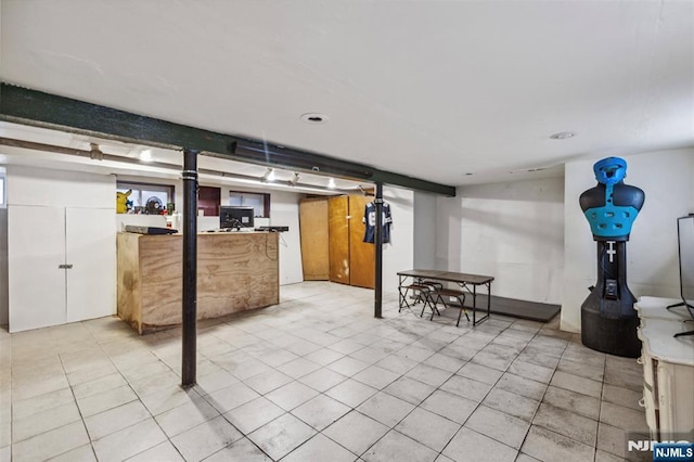 21 Berkeley Ave, Belleville, NJ 07109 - finished basement featuring light tile patterned floors