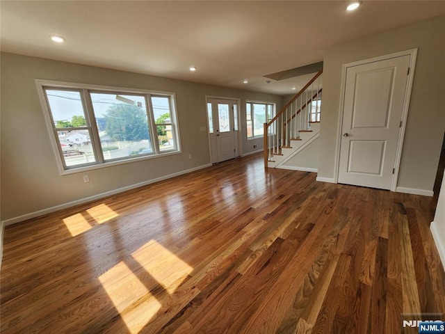 510 Anthony Ct, Lyndhurst, NJ 07071 - entrance foyer featuring stairs, wood finished floors, baseboards, and recessed lighting