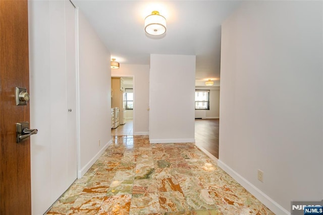 2 Clairidge Unit 3Nw, Verona, NJ 07044 - hallway with baseboards and marble finish floors