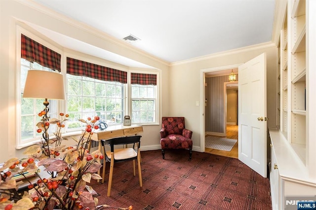 9 Stonewood Pkwy, Verona, NJ 07044 - office area featuring crown molding and baseboards