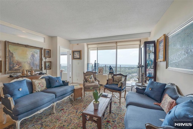 1530 Palisade Ave Unit 21M, Fort Lee, NJ 07024 - living area with a textured ceiling