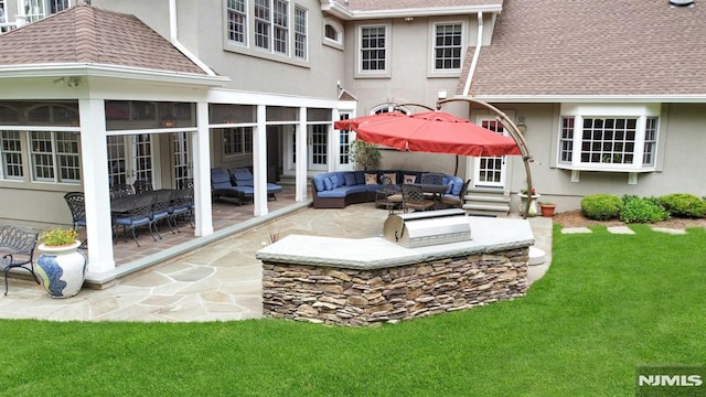20 W Crescent Ave, Mahwah, NJ 07430 - view of patio featuring an outdoor living space and entry steps