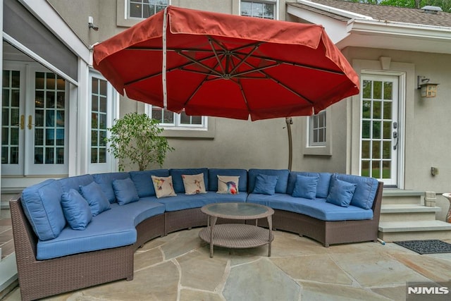 20 W Crescent Ave, Mahwah, NJ 07430 - view of patio with french doors and an outdoor living space
