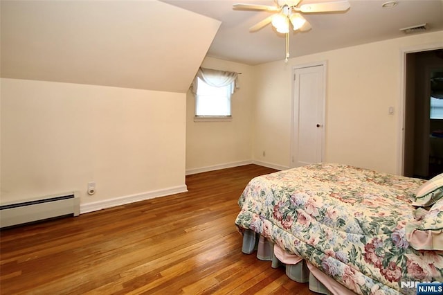 37 Winslow Ter, Fair Lawn, NJ 07410 - bedroom featuring wood finished floors, baseboards, ceiling fan, and a baseboard radiator