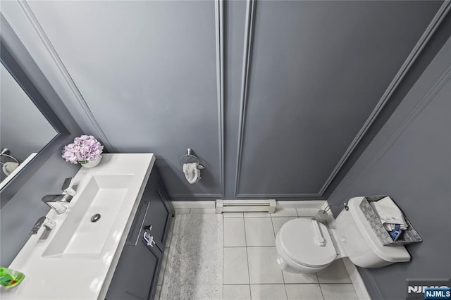 15 Kossuth St, Wallington, NJ 07057 - half bathroom featuring tile patterned floors, toilet, and vanity