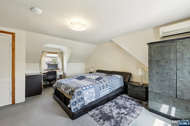 650 5th Ave, River Edge, NJ 07661 - carpeted bedroom with a wall unit AC and lofted ceiling