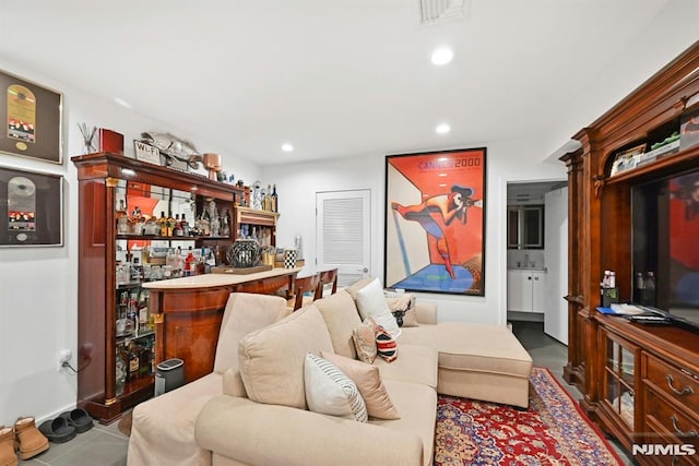 712 Undercliff Ave, Edgewater, NJ 07020 - living area with a dry bar and recessed lighting