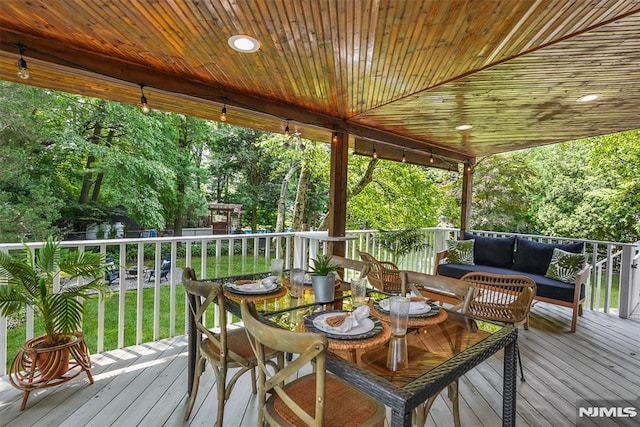 104 Myrtle Ave, Ramsey, NJ 07446 - deck featuring outdoor lounge area and a lawn