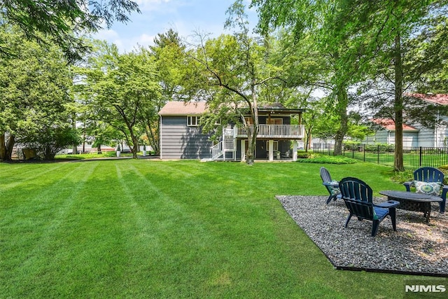 104 Myrtle Ave, Ramsey, NJ 07446 - view of yard featuring stairway and a deck