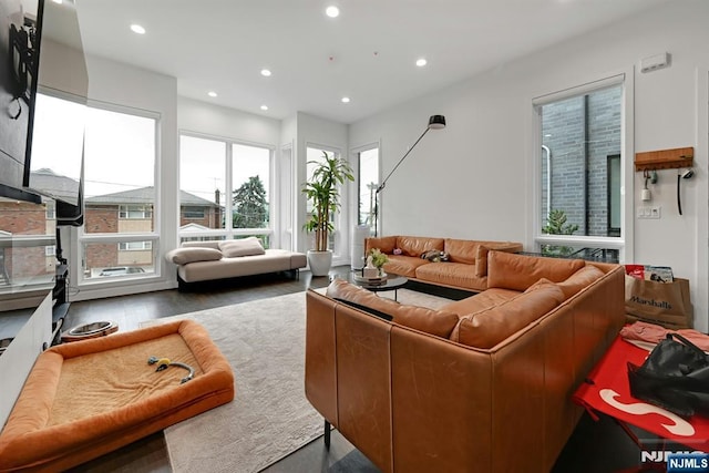 716 Undercliff Ave, Edgewater, NJ 07020 - living room with recessed lighting and wood finished floors