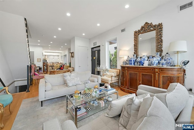 716 Undercliff Ave, Edgewater, NJ 07020 - living area featuring recessed lighting and light wood finished floors