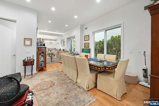 716 Undercliff Ave, Edgewater, NJ 07020 - dining area with light wood-style floors and recessed lighting
