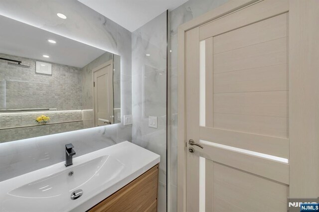 200 Winston Unit 2912, Cliffside Park, NJ 07010 - bathroom with vanity and recessed lighting