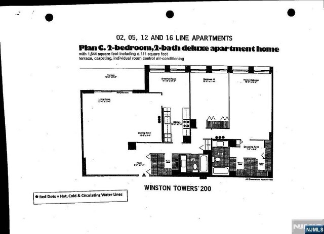 200 Winston Unit 2912, Cliffside Park, NJ 07010 - floor plan / room layout