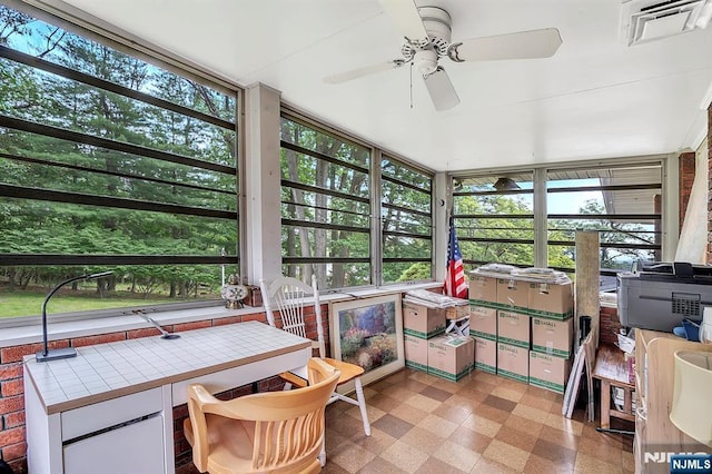 42 Cecilia Dr, Wayne, NJ 07470 - sunroom / solarium with tile patterned floors, ceiling fan, and plenty of natural light