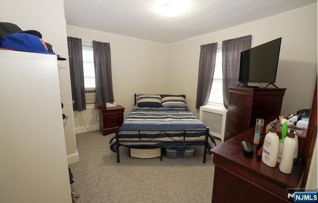 516 Beardsley Ave, Bloomfield, NJ 07003 - bedroom with radiator, carpet flooring, and crown molding
