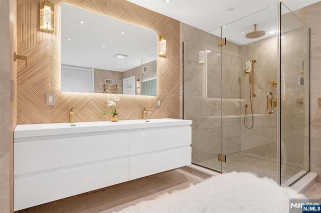 18 Lomas Ln, Montvale, NJ 07645 - bathroom featuring a stall shower and double vanity