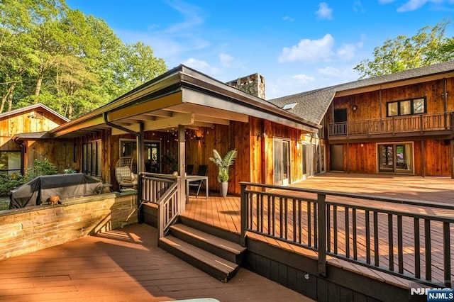 18 Lomas Ln, Montvale, NJ 07645 - wooden terrace featuring exterior kitchen