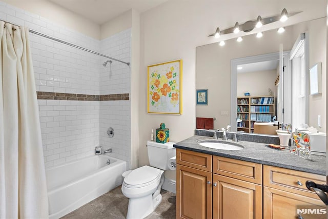 6 Lauren Pond Ct, Demarest, NJ 07627 - full bath with shower / bathtub combination with curtain, vanity, toilet, and tile patterned flooring