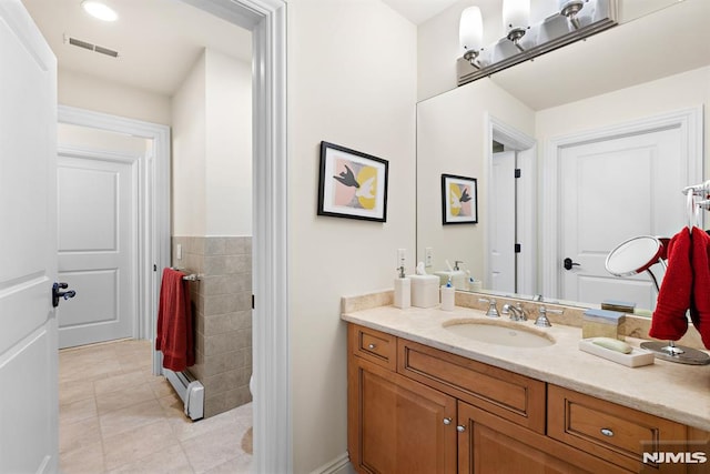 6 Lauren Pond Ct, Demarest, NJ 07627 - bathroom with vanity, tile patterned flooring, and baseboard heating