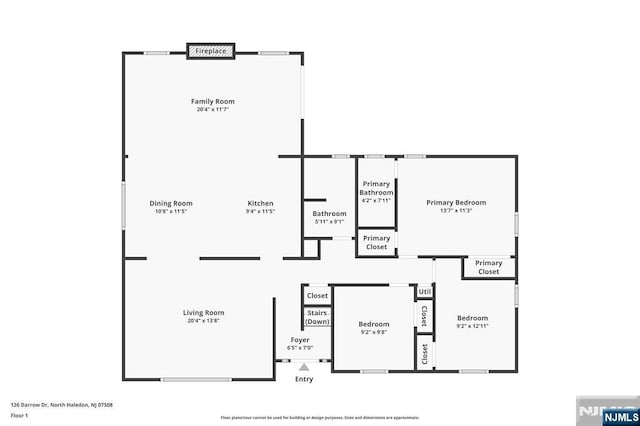 126 Darrow Dr, North Haledon, NJ 07508 - floor plan / room layout