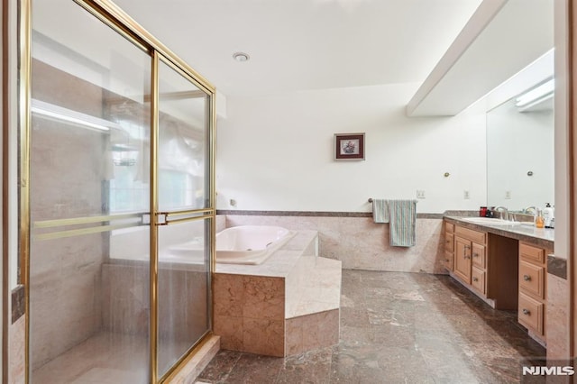 45 Dykers Farm Rd, North Haledon, NJ 07508 - bathroom with vanity, a bath, and a stall shower
