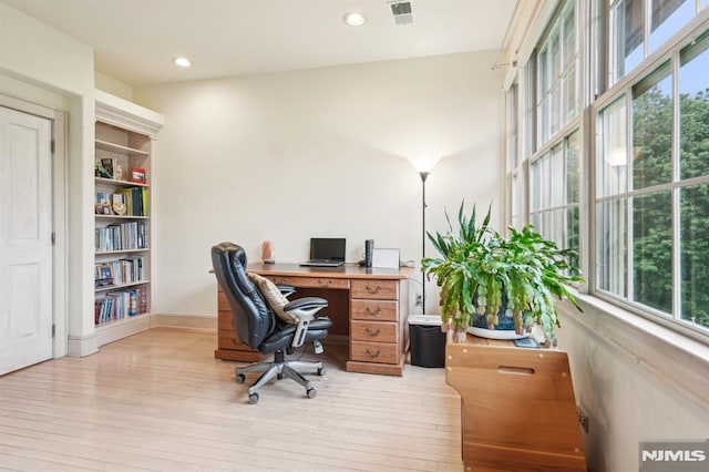 45 Dykers Farm Rd, North Haledon, NJ 07508 - home office featuring healthy amount of natural light, light wood-type flooring, and recessed lighting