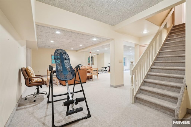 45 Dykers Farm Rd, North Haledon, NJ 07508 - exercise area featuring recessed lighting, carpet, and baseboards