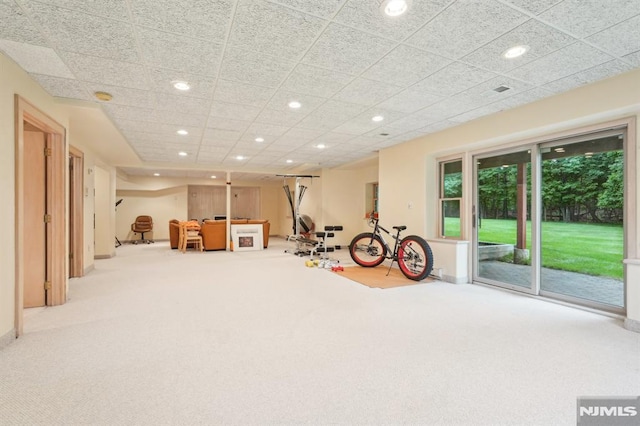45 Dykers Farm Rd, North Haledon, NJ 07508 - exercise room featuring carpet flooring and recessed lighting
