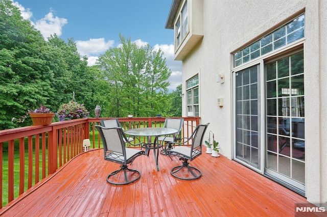 45 Dykers Farm Rd, North Haledon, NJ 07508 - wooden terrace with outdoor dining space