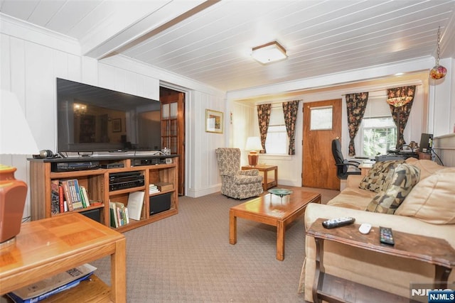 76 Spring Valley Rd, Montvale, NJ 07645 - carpeted living area featuring crown molding